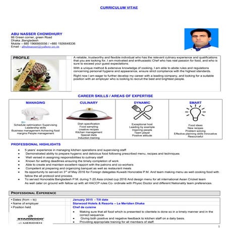 chef Nasher cv