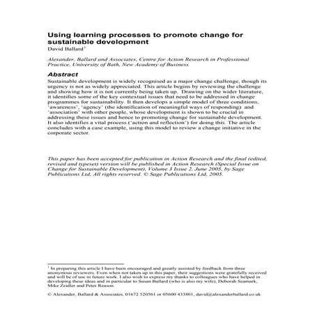 Using Learning Processes to Promote Change for SD final