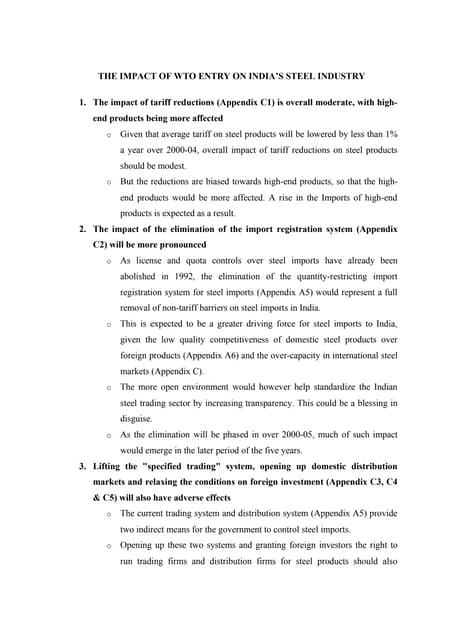 wto impact on steel industry