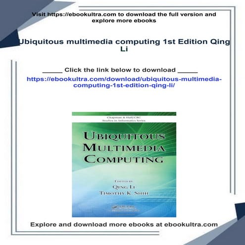 Ubiquitous multimedia computing 1st Edition Qing Li | PDF