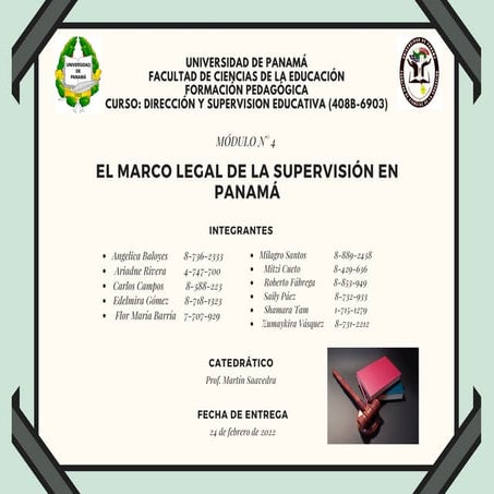 EL MARCO LEGAL DE LA SUPERVISIÓN EN PANAMÁ