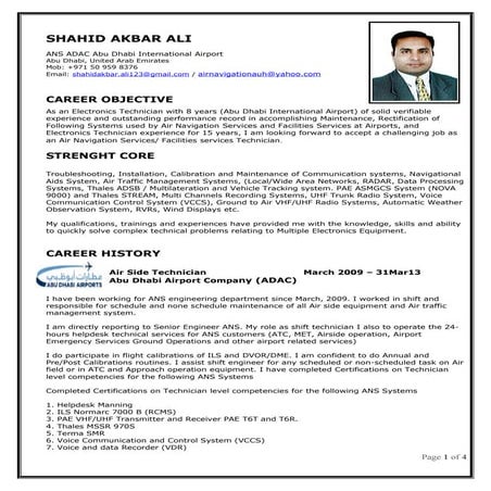 Shahid Akbar Ali - CV | DOC