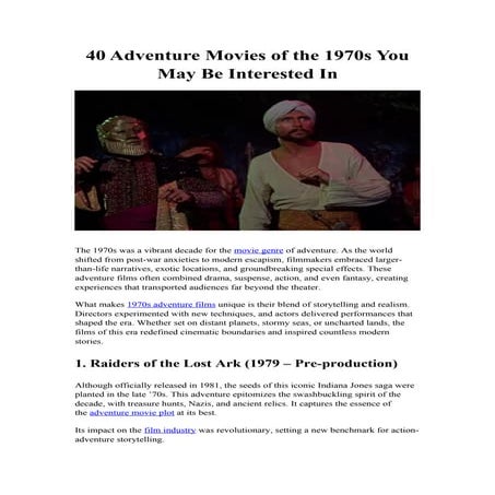 40 Adventure Movies of the 1970s You May Be Interested In | DOCX