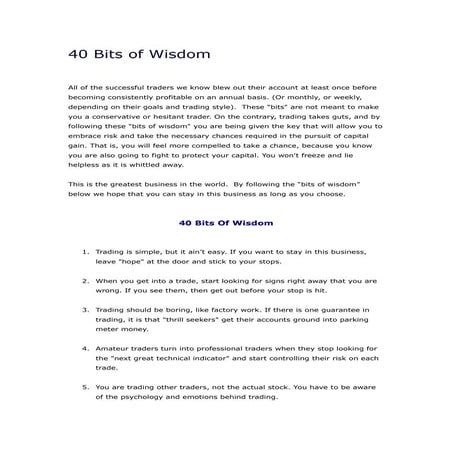 40 Bits Of Wisdom