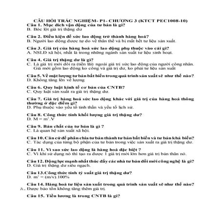 40 cau trac nghiem kinh te chinh tri