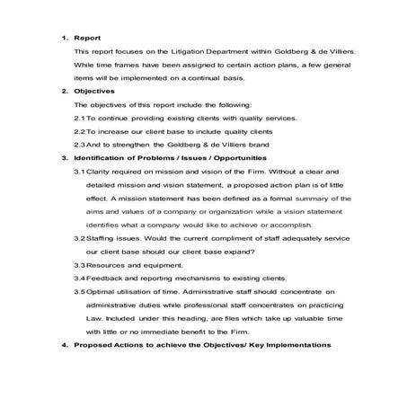 Goldberg Action Plan