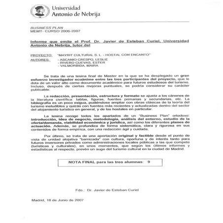 Ester´s Rivero Business Plan Final Grade