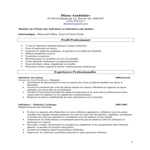 Cv rami canadien | DOCX