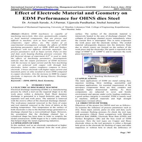  effect of electrode material and geometry on edm performance for ohns dies s...