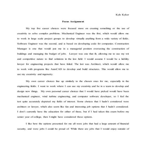 FOCUS Assessment | PDF