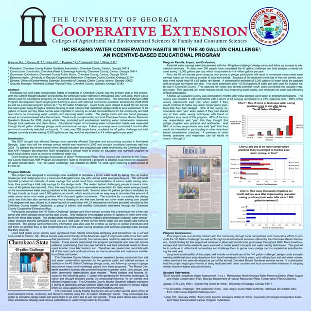 INCREASING WATER CONSERVATION HABITS WITH ‘THE 40 GALLON CHALLENGE’