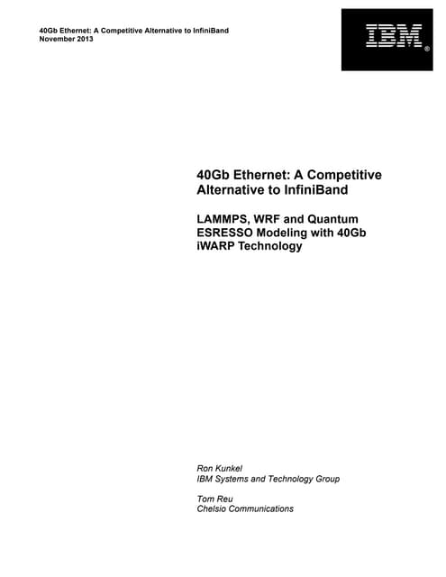 IBM 40Gb Ethernet - A competitive alternative to Infiniband