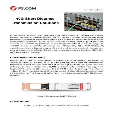 40 g short distance transmission solutions