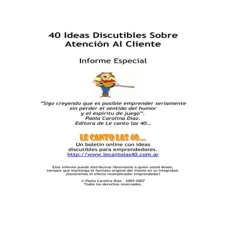 40 ideas atención al cliente