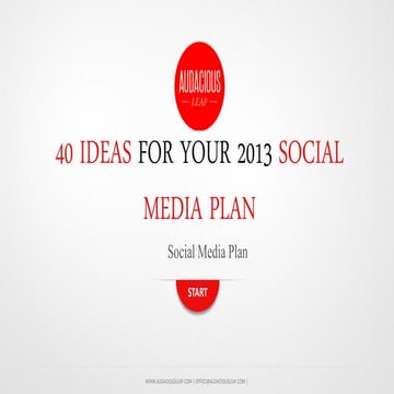 40 ideas for your social media plan