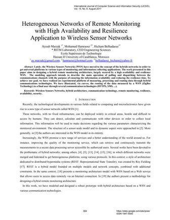 Heterogeneous Networks of Remote Monitoring with High Availability and Resili...