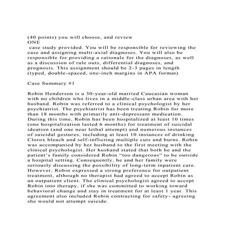 (40 points) you will choose, and review ONE case study provi.docx