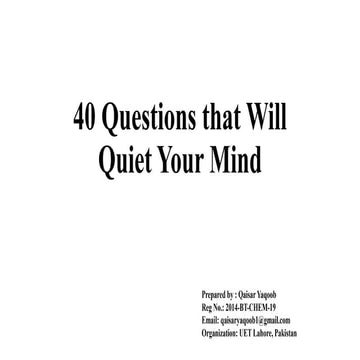 40 questions to judge personality