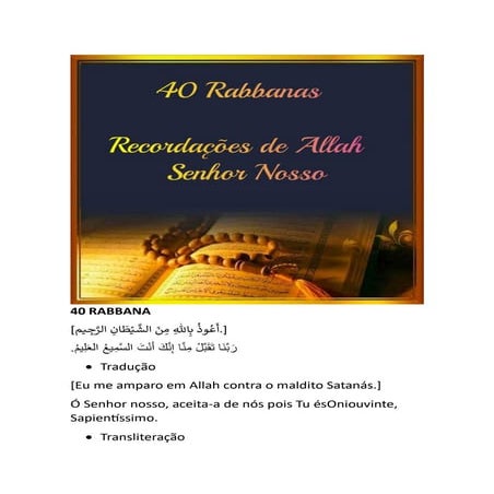 40 rabbanas Recordações de Allah Senhor Nosso | PDF