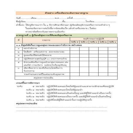 41ตัวอย่าง เครื่องมือประเมินรายมาตรฐาน