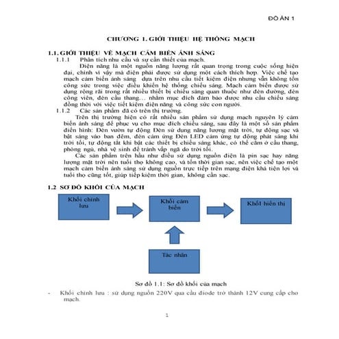 Đề tài: Đồ án mạch cảm biến ánh sáng, HAY