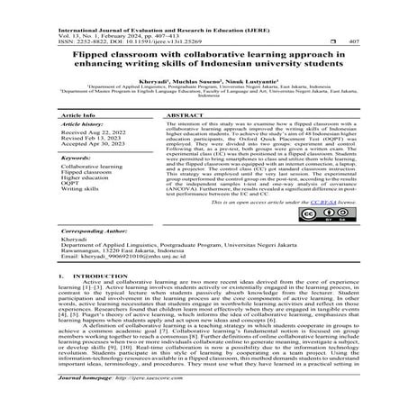 Flipped classroom with collaborative learning approach in enhancing ...