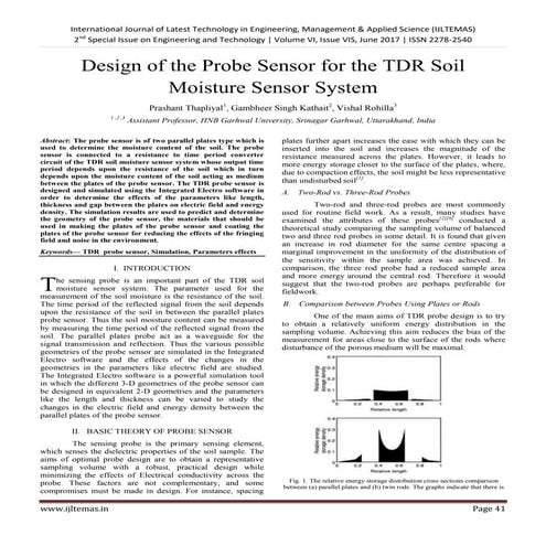 Design of the Probe Sensor for the TDR Soil Moisture Sensor System