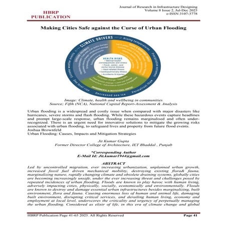 Making Cities safe against the curse of urban  Flooding