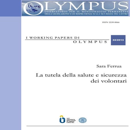 41 la tutela della salute e sicurezza dei volontari | PDF