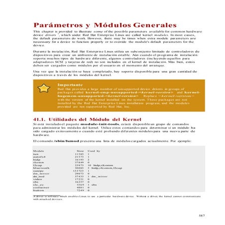 41  parámetros y módulos generales