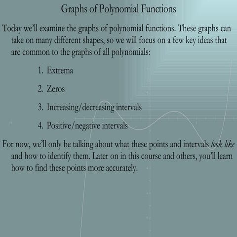 4.10.08 Graphs Of Polynomials | PPT