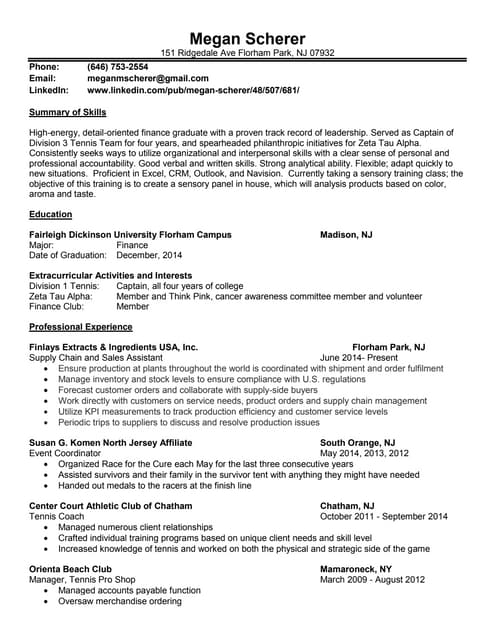 Megan Scherer Resume
