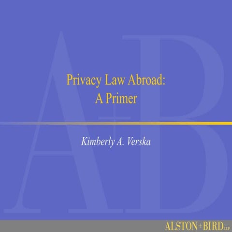 Worldwide Laws Privacy Presentation 2006