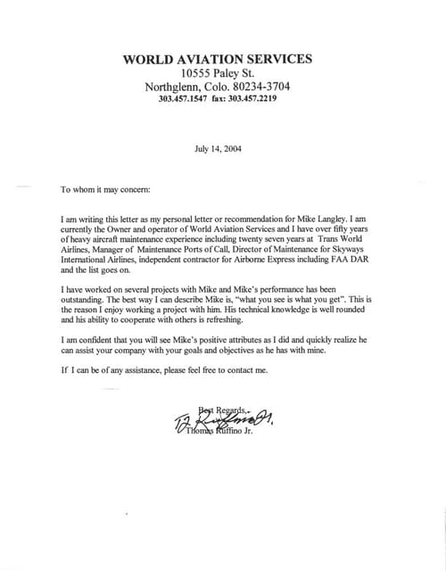 Letter of recommendation(Southwest) | PDF | Business | Business and Finance
