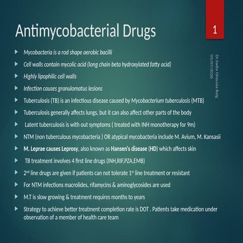 Anti tuberculosis therapy ( att) | PPTX