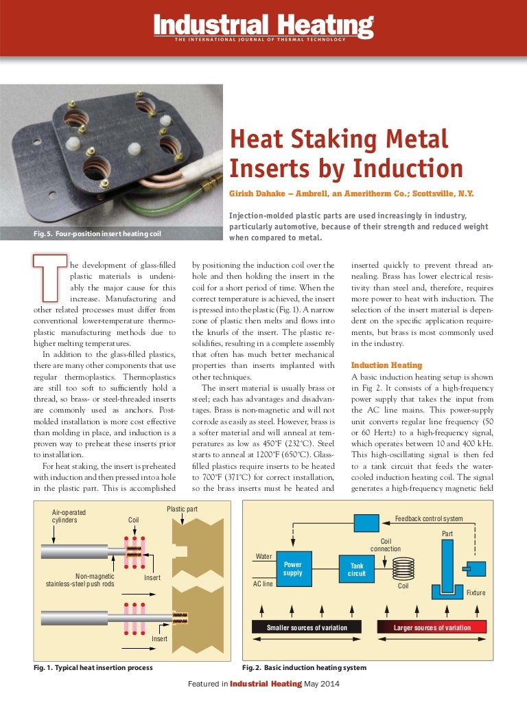 Article Heat Staking Metal Inserts with Induction