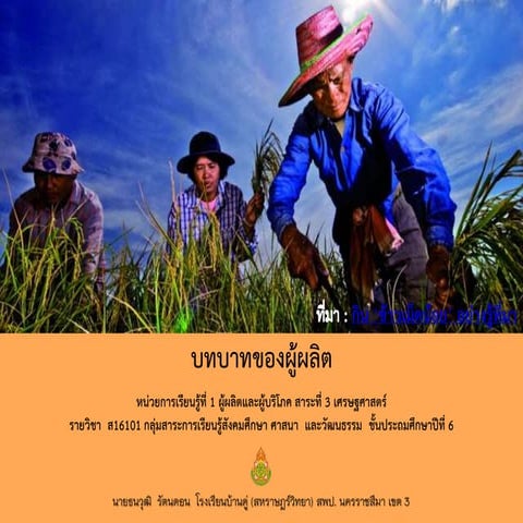 บทบาทของผู้ผลิต