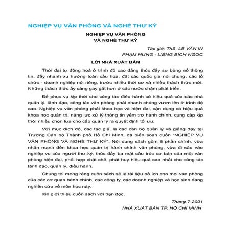 Nghiệp Vụ Văn Phòng Và Nghề Thư Ký 