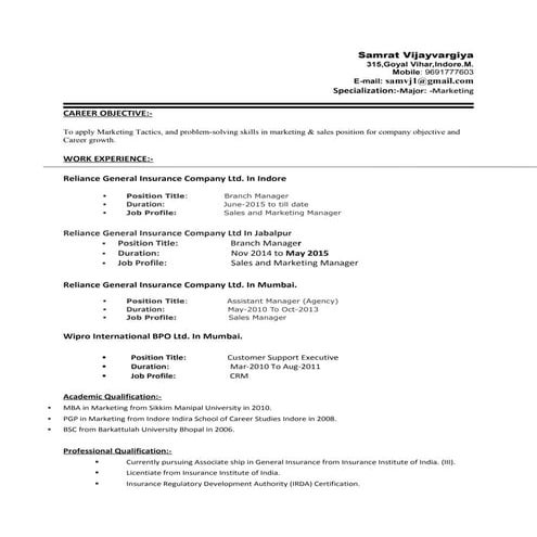 samrat resume updated on 28th july 2015