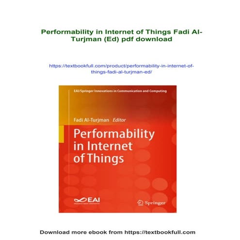 Performability in Internet of Things Fadi Al-Turjman (Ed)