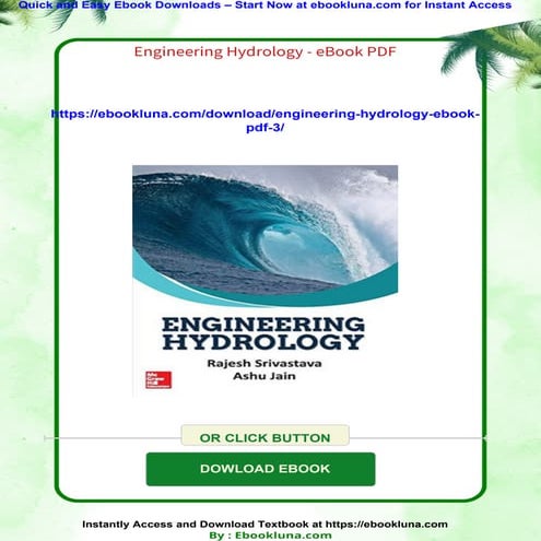 Download full ebook of Engineering Hydrology - eBook PDF instant download pdf