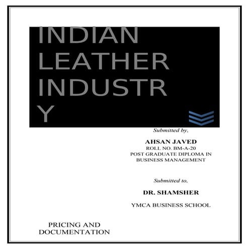 41186744 study-of-indian-leather-industry-2003-version