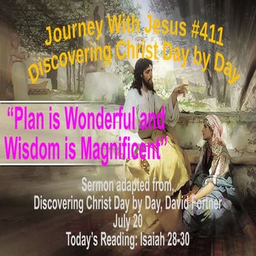 411 Plan is Wonderful and Wisdom is Magnificent 412 Your eyes will see ...