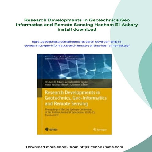 Research Developments in Geotechnics Geo Informatics and Remote Sensing ...