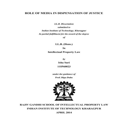 Isha Suri - Dissertation - Role of Media in Dispensation of Justice ...