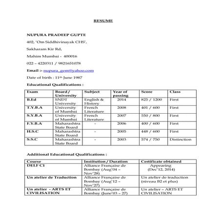Curriculum VitaE update | DOC