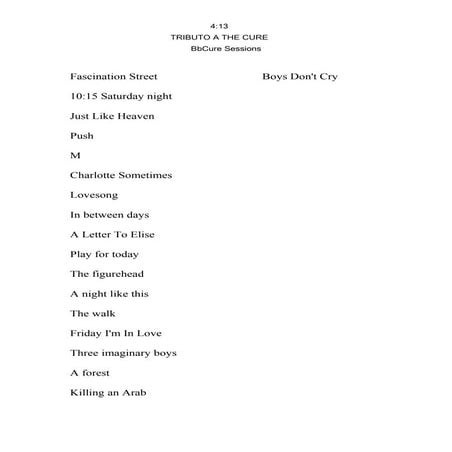 413 tributo a the cure bb cure sessions 