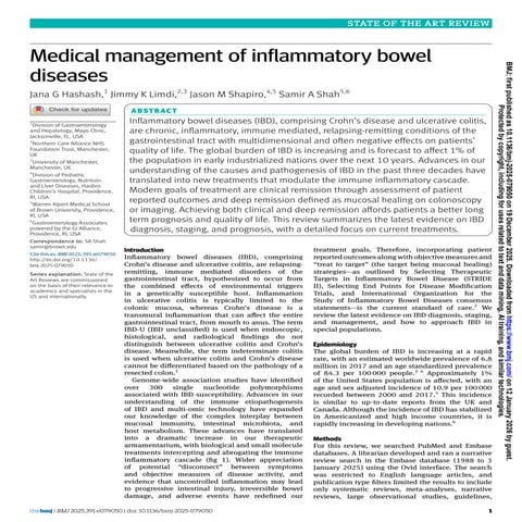 Medical management of inflammatory bowel disease | PDF