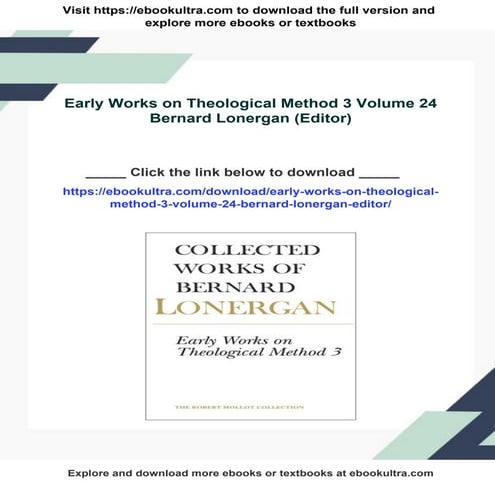 Early Works on Theological Method 2 Volume 23 Bernard Lonergan (Editor ...