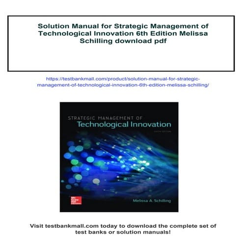 Strategic Management of Technological Innovation | PDF